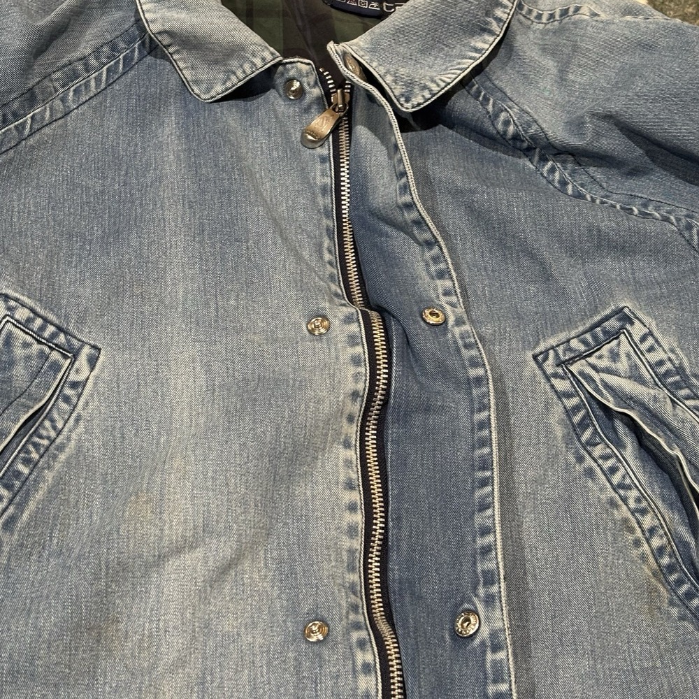 VTG Nautica Denim Barn Chore Jacket Mens large Plaid Lined Cotton Zip Up Coat - Picture 9 of 11